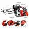 25.4cc Gas Powered Top Handle Chainsaw 2-Stroke Engine Cut Tree Wood w/2 chains
