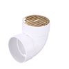 NDS 910B Round Collar Grate, 4 in, Satin Brass & Plastic