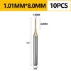 WEXWE Tools 10Pcs 1.0mm TiN Coating Solid Carbide End Mill Engraving Milling Cutter CNC Router Bits for PCB Machine, 1/8" Shank 1BOX