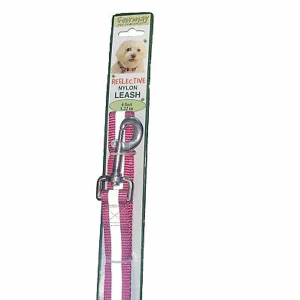 Formay Powdered Metal Snap 7/8 Inch Nylon Dog Leash Pink 4 Foot   NEW