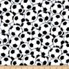 Timeless Treasures Packed Soccer Balls White, Fabric by the Yard