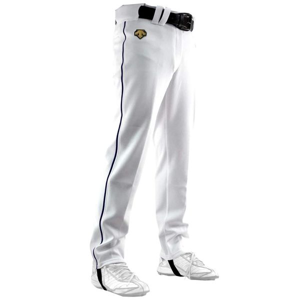 Descente db-1013lp-swht-lin Uniform Pants Plus Straight Pants, S White,, Line Color: Navy