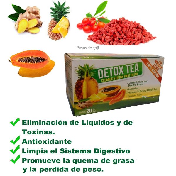 A 1 DETOX PINEAPPLE TEA Box 20 bags tea detox GOJI