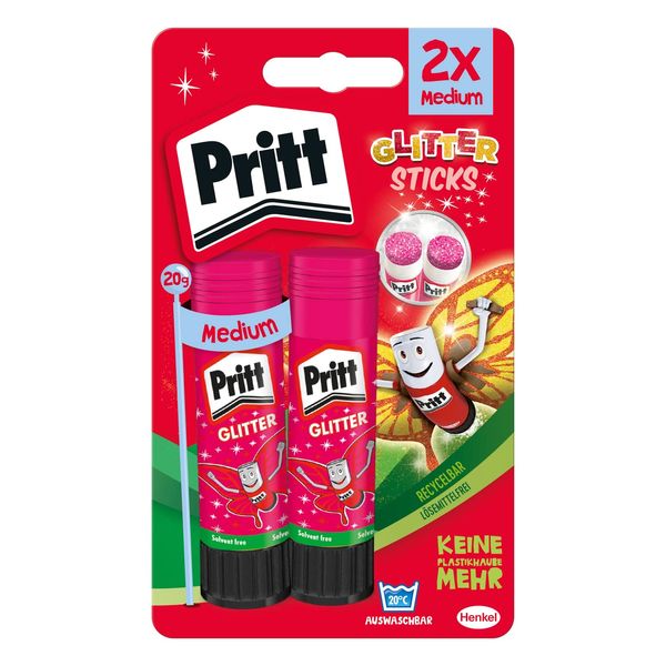 Pritt 1632485 20 g Glue Stick - Pink (Pack of 2)