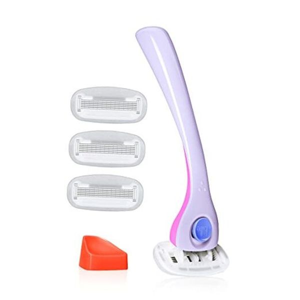 Razors for Women Shave Kit – Women’s Razor + 4 x 5-Blade Razor Refills +