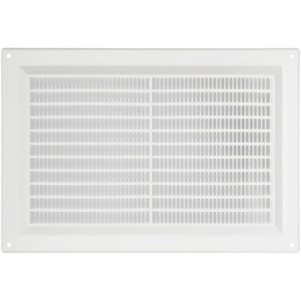 10'' x 7'' Inch / 250 x 170 mm Plastic Vent Cover - White - Rectangular Soffit Vent - Exhaust Ventilation Louver - Air Inlet Grille Cover - Built-in Screen Mesh - HVAC Vent Duct Cover