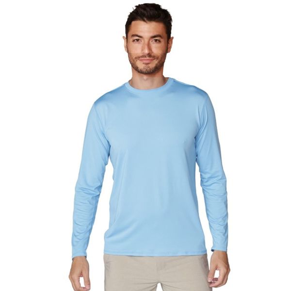 INGEAR Rash Guard Long Sleeve Swim Shirt for Men UPF 50+ Sun Protection, Quick Dry, Moisture Wicking, Light Weight, Long Sleeves Shirt for Outdoor Sports (Sky Blue, Medium)