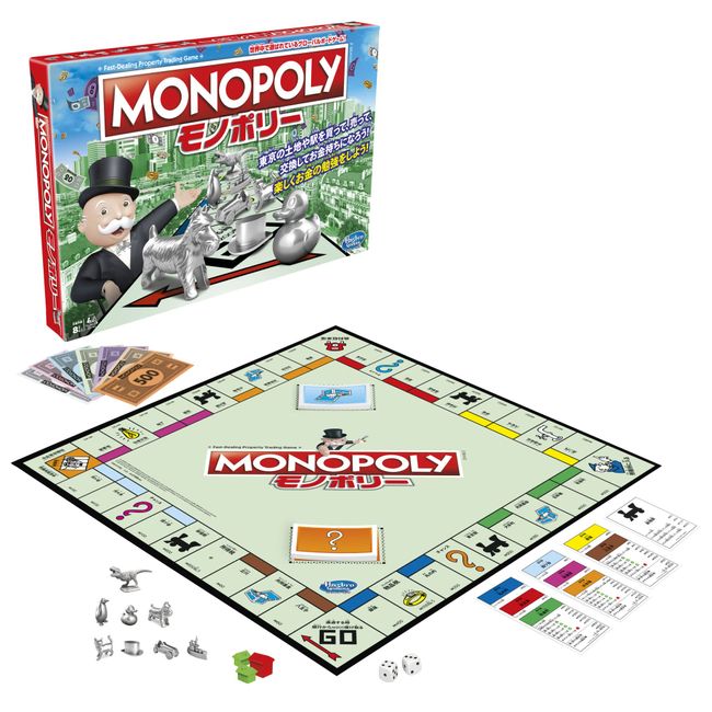 Hasbro C1009 Monopoly Classic Renewal Tokyo Place Name Board Game, Popular, Japanese Version, Family, Educational Game, Party Game, For Kids, Ages 8 and Up, 2-6 Players, Authentic Product