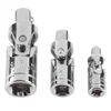 Bestgle 3pcs 1/4" 3/8" 1/2" Universal Joint Impact Socket Wrench Adapter Set