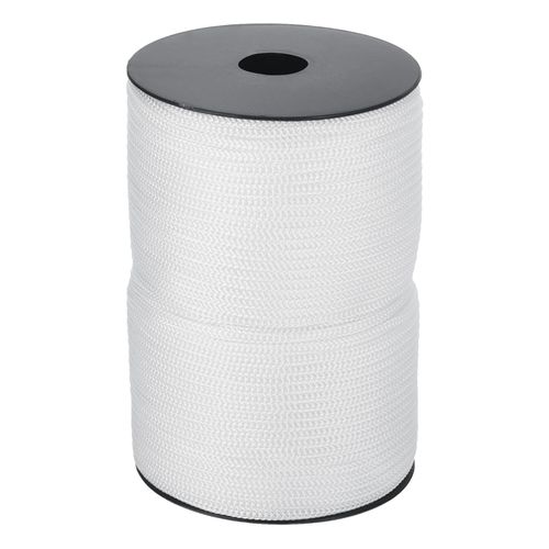 MECCANIXITY 5/32 Inch Polypropylene Rope Braided Ropes, 328ft Camping Rope Hollow Utility Cord for Clothesline, Hiking, Outdoor, White