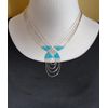 Native American Liquid Silver Layered Necklace 5 Strand Turquoise Beads