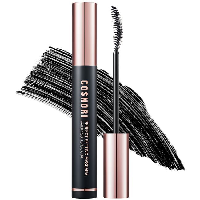 Kosnori Perfect Setting Waterproof Long & Curl Mascara 7ml, 01 Black, 2pcs