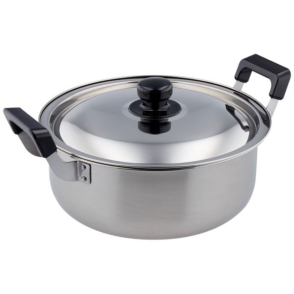 Pearl Metal New Danran (Family Gathering) HB-1794 Double-Handed Large Pot, 10.2 inches (26 cm), Pot Lid Included, Induction Compatible