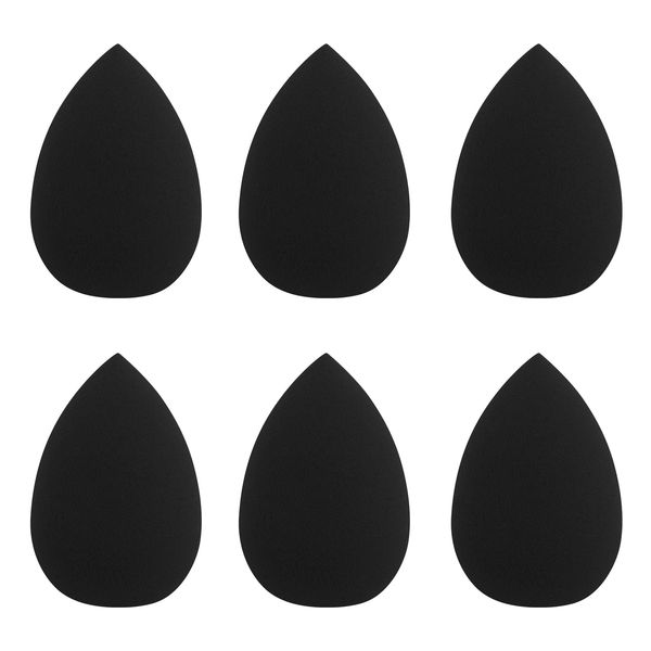 Sibba Polvere Puff Beauty Blenders 6 Pezzi Spugna Trucco Trucco Trucco Fondotinta Correttore Cosmetico Supporto Mini Lavaggio Set Piccoli Pennelli Strumenti (Nero)