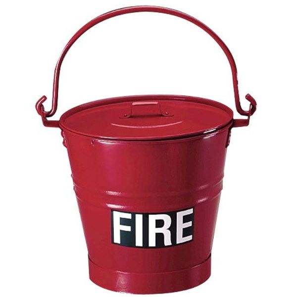 Metal Fire Bucket & Lid