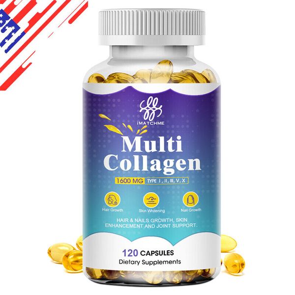 Multi Collagen Types I, II, III, V, X Capsules Support Healthy Skin & Joint