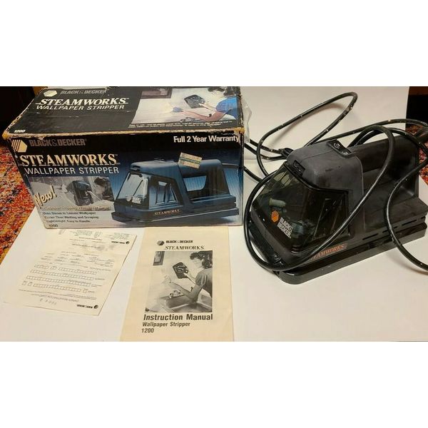 BLACK & DECKER STEAMWORKS Wallpaper Stripper #1200 W/Original Box + Manual