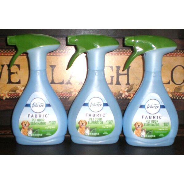 Febreze PET ODOR ELIMINATOR Fabric Refresher 3 Bottles 16.9 Oz Each