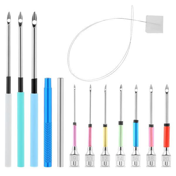 13 Pack Punch Needle Kit Punch Needle Tool 10 Size Punch Needles with Handles Embroidery Punch Needle Kit for Adults Beginner Cross Stitch DIY Craft