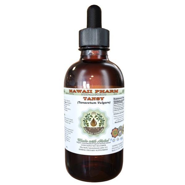 Tansy Alcohol-Free Liquid Extract, Organic Tansy (Tanacetum Vulgare) Dried Leaf and Flowering Tops Glycerite Natural Herbal Supplement, Hawaii Pharm, USA 2 fl.oz