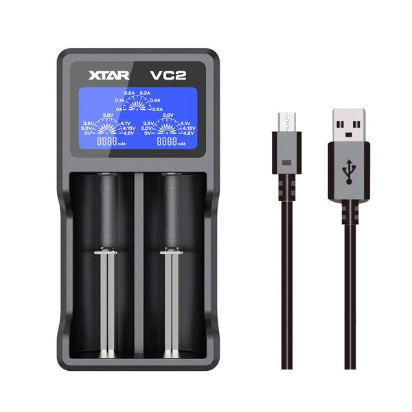 XTAR VC2 Ladegerät mit LCD-Display