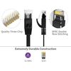Cat 6 Network Cable Ethernet Cable 45 m Black Up to Gigabit 1000 Base-T LAN Higher Range Internet Flat Patch Cable Short with Interference- RJ45 Input Connection