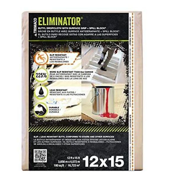 Eliminator Butyl Drop Cloth 12feet X 15feet, Heavyweight and durable Leak-proof