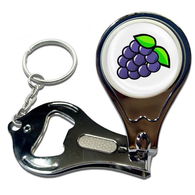 BadgeBeast.co.uk Fruit Machine Grapes - Key Ring Bottle Opener and Nail Clipper