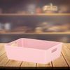 Plastic Storage Cool Basket/Box - Rectangular 3.01 Plastic Storage Box with Handles - Wham Studio Kitchen Home Office Storage Basket Boxes (Blush Pink - Single Pack)