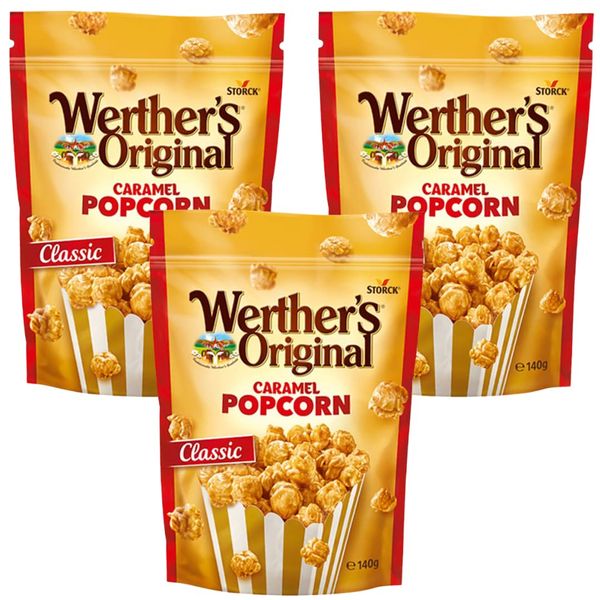 Caramel Popcorn Bundle with Werthers Original Caramel Popcorn 140g (3 Pack)