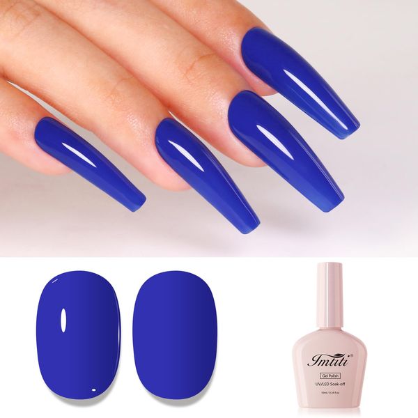 Imtiti Smalto Semipermanente Unghie Blu, Smalti Semipermanenti Per Unghie Blu Marino UV Led Soak Off Smalto Gel Unghie UV Naturale Gel Nail Polish Per Domestico 10ml