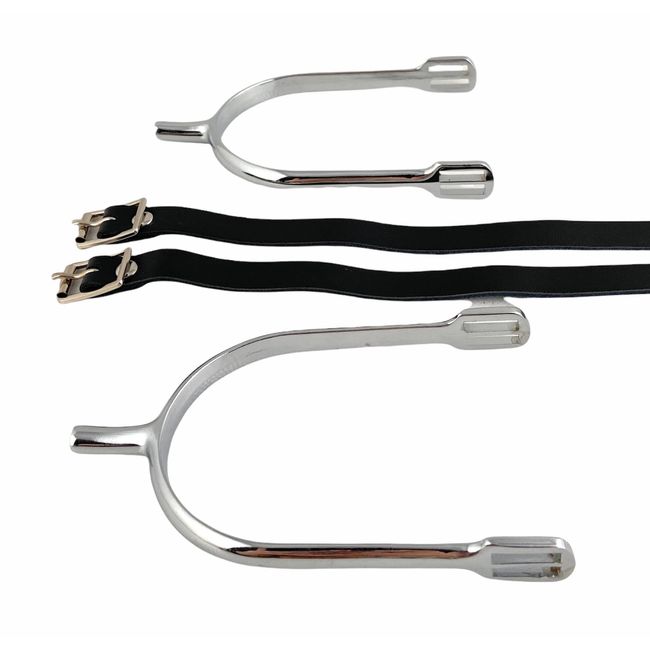 ZOROBOBI Silver Prince of Wales Cavalry Spurs with Leather Straps, US Army Spur Ride, Order of The Spur