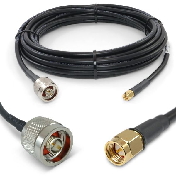 Proxicast 25 ft SMA Male to N Male Premium 240 Series Low-Loss Coax Cable (50 Ohm) for 4G LTE, 5G Modems/Routers, Ham, ADS-B, GPS to Antenna or Surge Arrester Use (Not for TV or WiFi) (ANT-140-020-25)