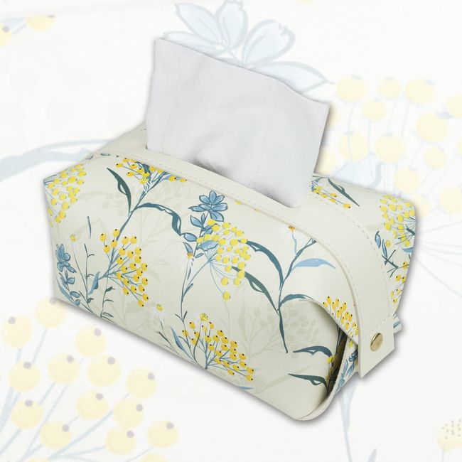 Stylish Tissue Box, Tissue Case, Stylish, Scandinavian Style, Plant Pattern, Oil Painting, Flowers, Waterproof, Durable, Accessory, General, Elegant, Elegant, Elegant Car Tissue Case, Holder, Paper Towel Case, Simple, Gift, Tabletop