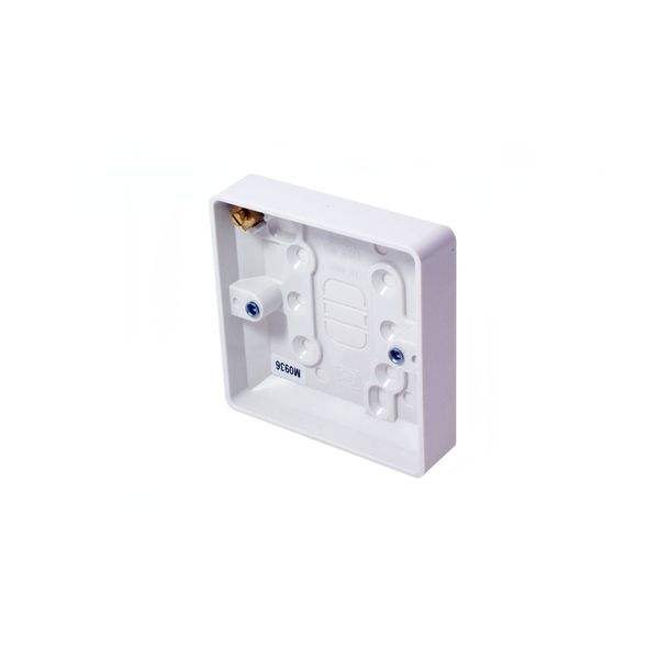 Loops 38mm Deep Single Plastic Surface Mounted Back Box - 1 Gang Wall Pattress Outlet