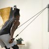 Myosource Kinetic Bands Space Saver Gym Resistance Bands Exercise Equipment for at Home Fitness Workout | Resistance Band Wall Anchor with 1 Rail, 1 Rail Car (4 Resistance Bands, 1 Set of Handles)