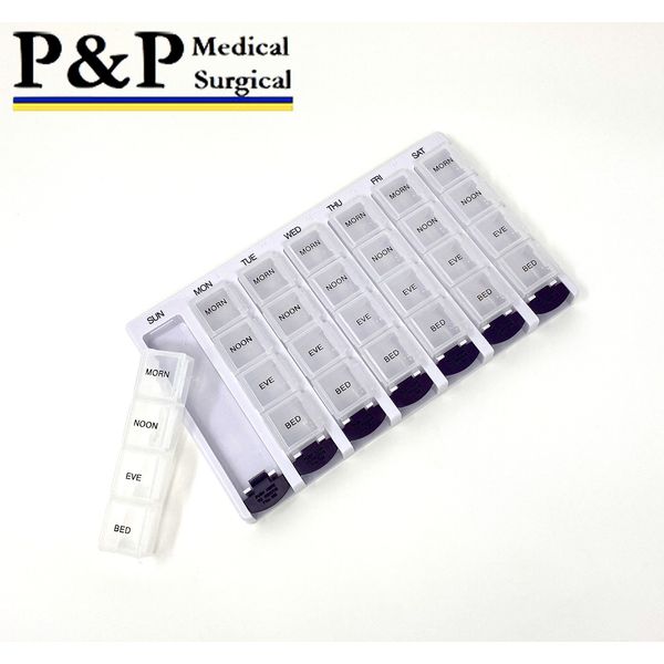 Weekly AM/PM Pill Box Portable Travel Case Prescription Organizer Box of 1