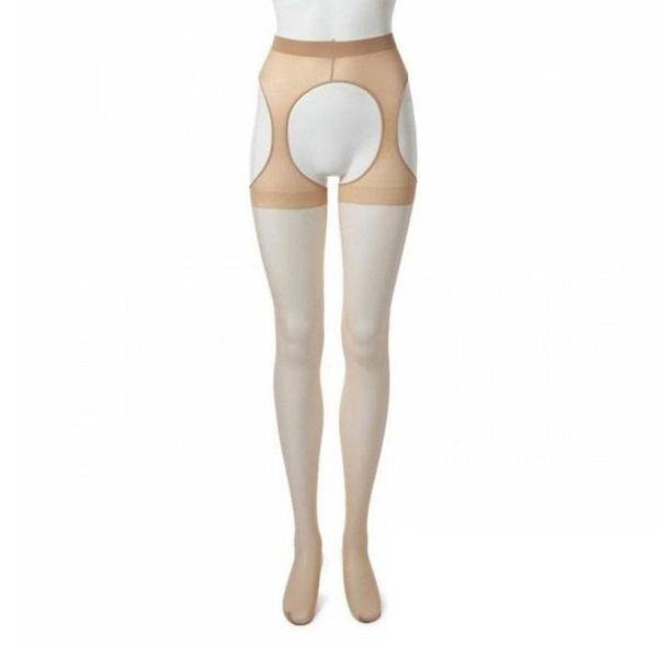 Fukusuke Women's Panty Section Less Stockings, 1 Pair Set, nude beige