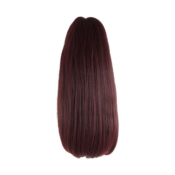 Pearl Claw Clip Ponytail (Black & Burgundy)