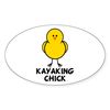 CafePress Kayaking Chick Oval Sticker Oval Car Bumper Sticker