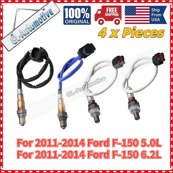 4PCS Oxygen O2 Sensor for 2011-2014 Ford F-150 5.0L 6.2L Upstream Downstream