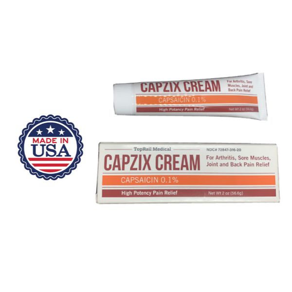 Capzix Arthritis Pain Relief Cream, Odor Free, Capsaicin  2 oz Made in the USA