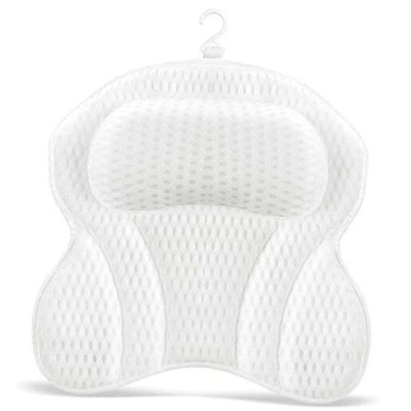 SwiftComfort Luxury Bath Pillow, Ergonomic Bathtub Spa Pillow with 4D Air Mesh