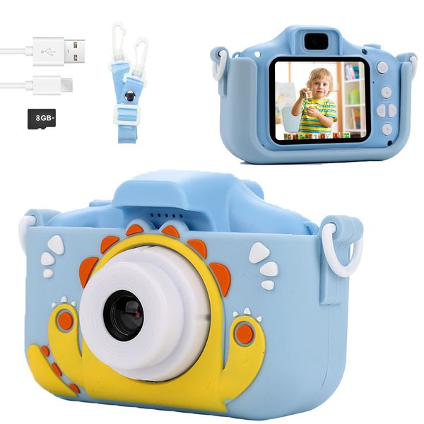 Kids Camera Digital Camera for Girls Boys Age 3-8, 1080P Toddler Video Camera for Kids with Cartoon Soft Silicone Case, Toddler Girls Toys Age 6-8, Christmas Birthday Gift for Kids