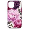 iPhone 14 Magenta and Blush Pink Peony Flower Pattern Case