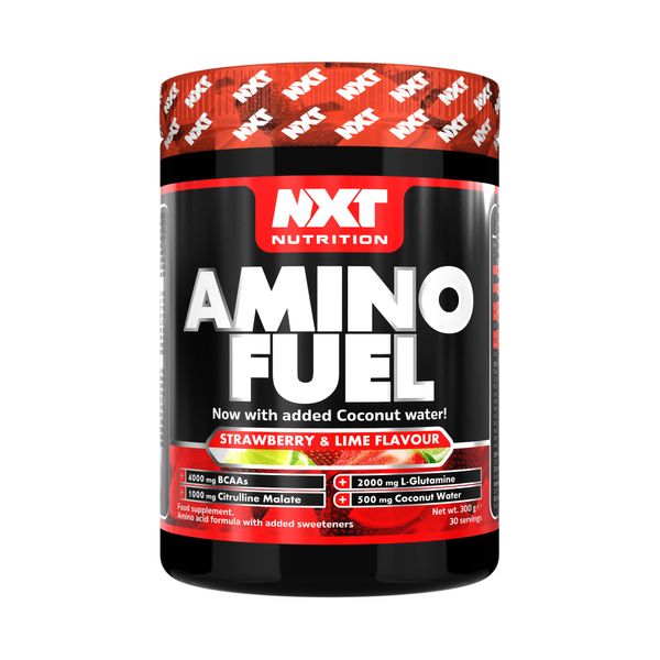 NXT Nutrition Amino Fuel Energy Drink | BCAAs Amino Acids with Beta Alanine, Vitamin D3 and Citrulline Malate – for Performance, Endurance and Energy Support | (Strawberry Lime)