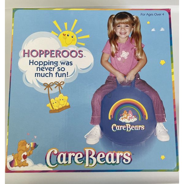 Care Bears HOPPEROO Hopper Ball NRFB Bouncing Ride Toy Inflatable Blue Outdoor