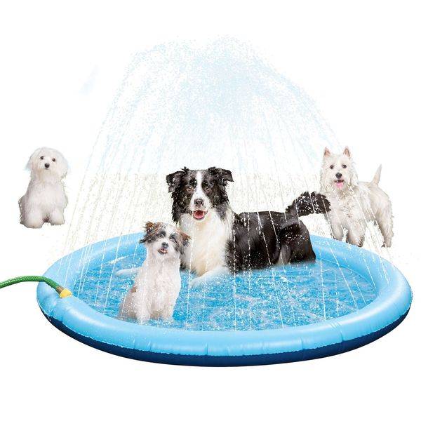 Inflatable Sprinkler Splash Pet Pool with Reinforced Side Panels