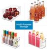 Plastic Stackable Pantry Bin - Organizer Bin with Handles for Cabinets or Fridge