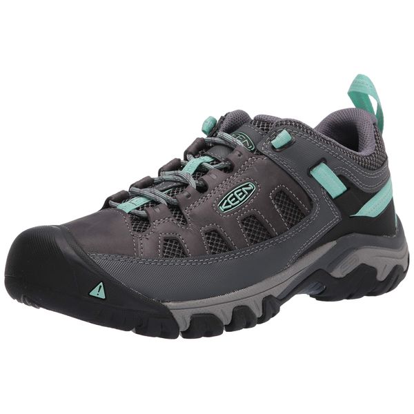 KEEN Women's Targhee Vent Low Height Breathable Hiking Shoes, Steel Grey/Ocean Wave, 7.5